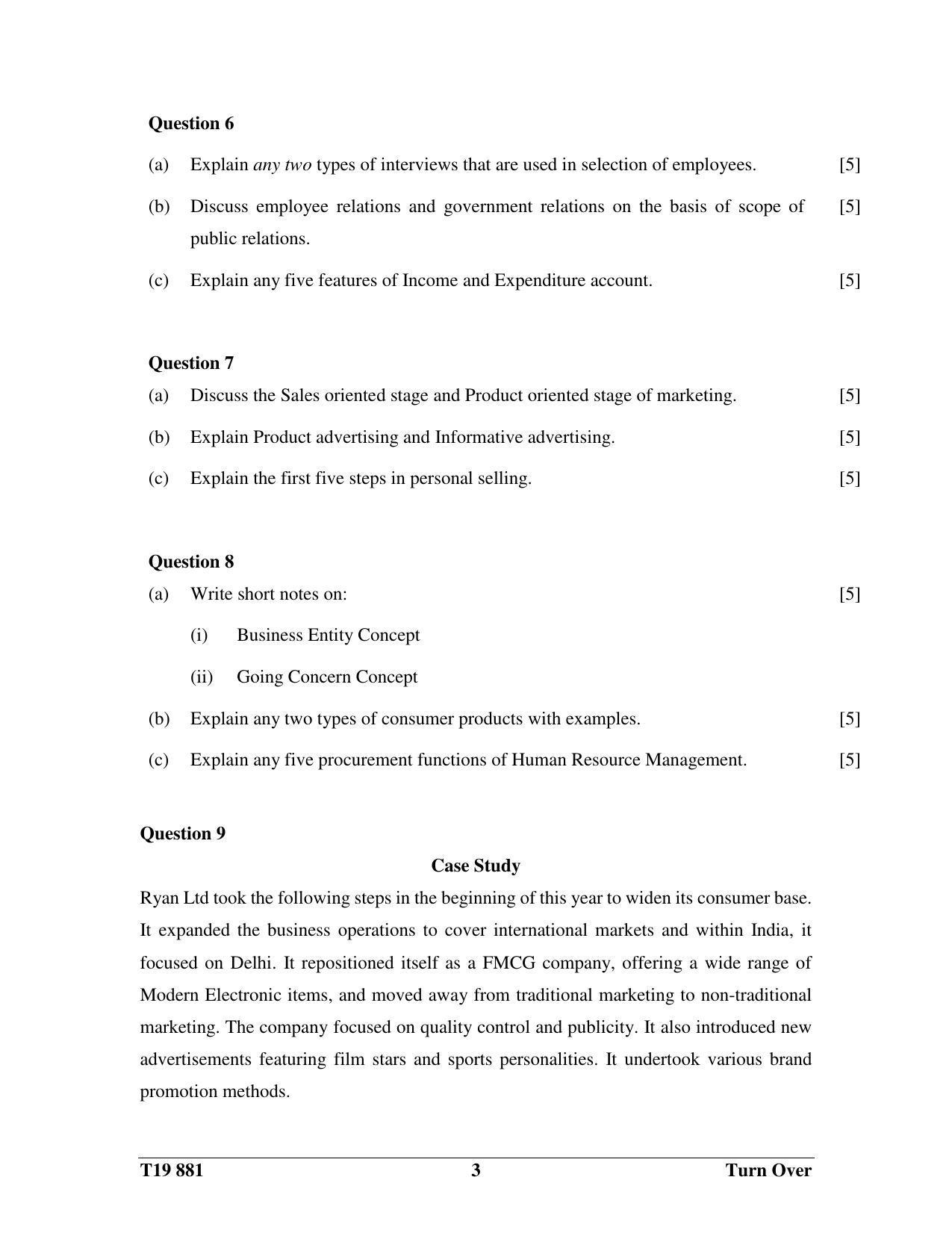 ISC Class 12 2019 Commercial Applications Question Paper - Page 3