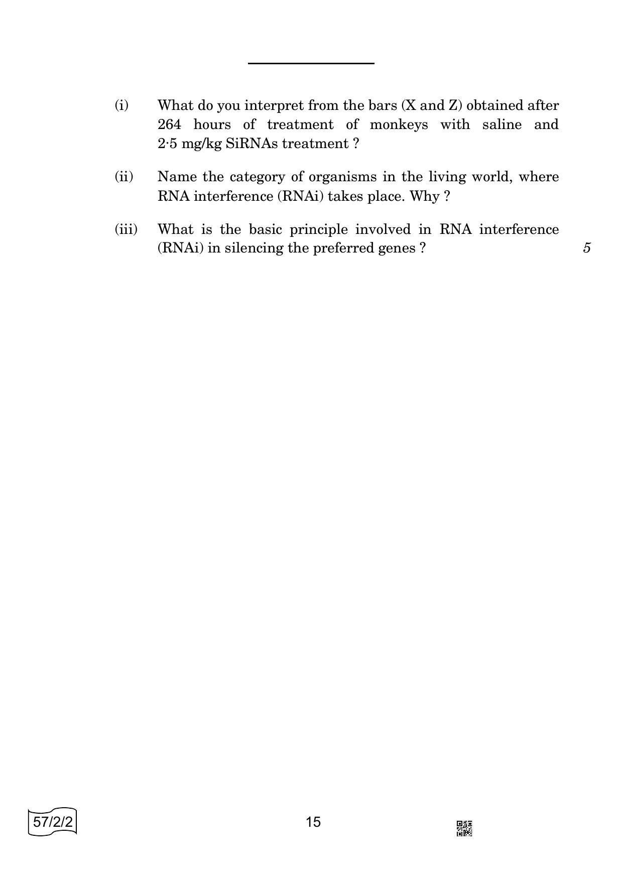 CBSE Class 12 57-2-2 Biology 2022 Question Paper - Page 15