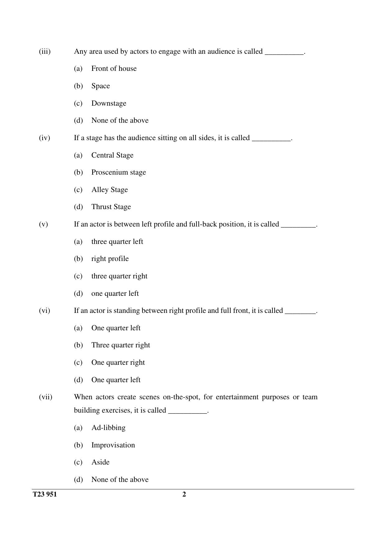 ICSE Class 10 DRAMA 2023 Question Paper - Page 2