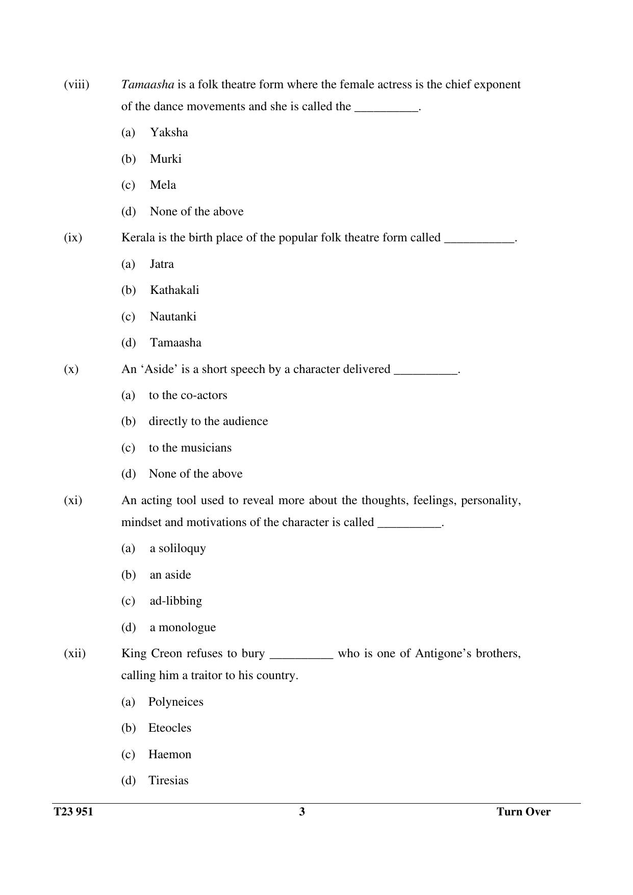 ICSE Class 10 DRAMA 2023 Question Paper - Page 3