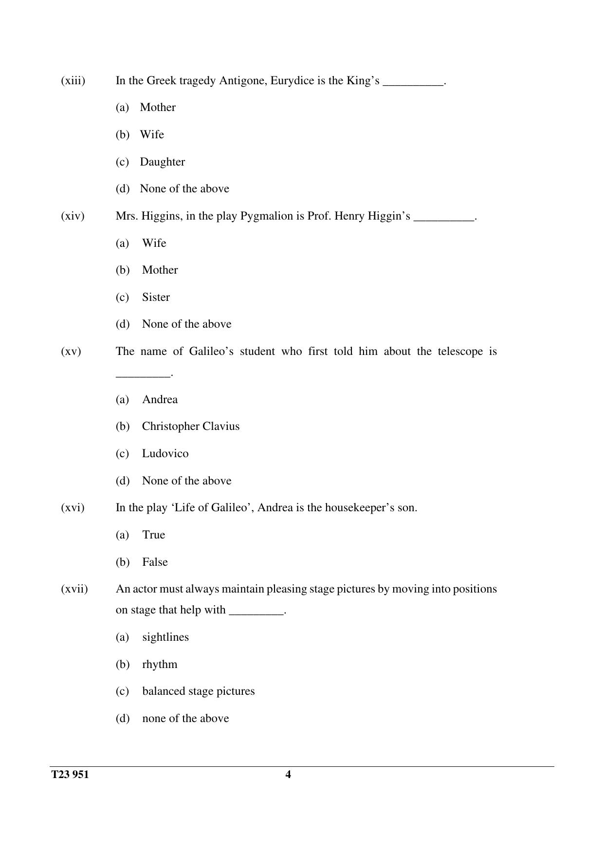 ICSE Class 10 DRAMA 2023 Question Paper - Page 4