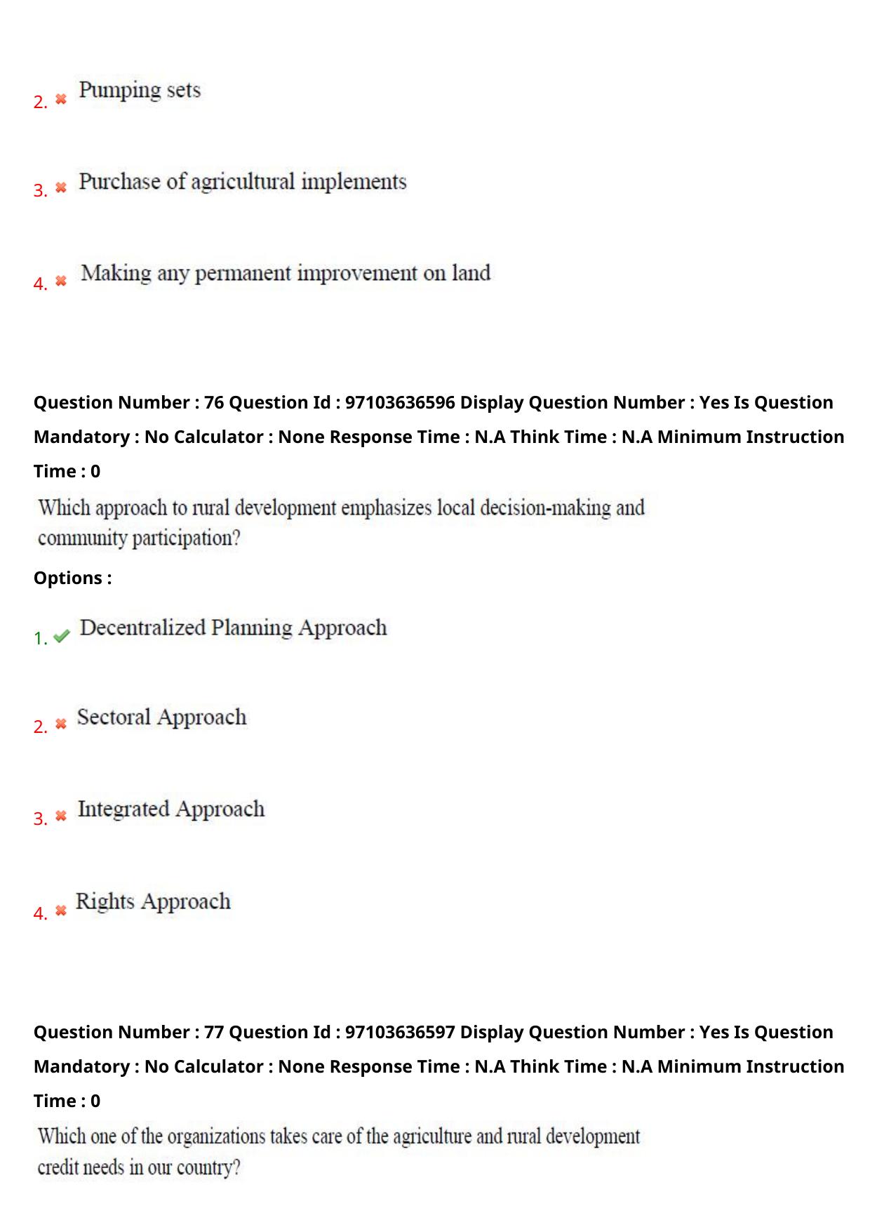 AP RCET 2024 Rural Development Question Paper (04-05-2024 (Saturday) Session-I) - Page 46