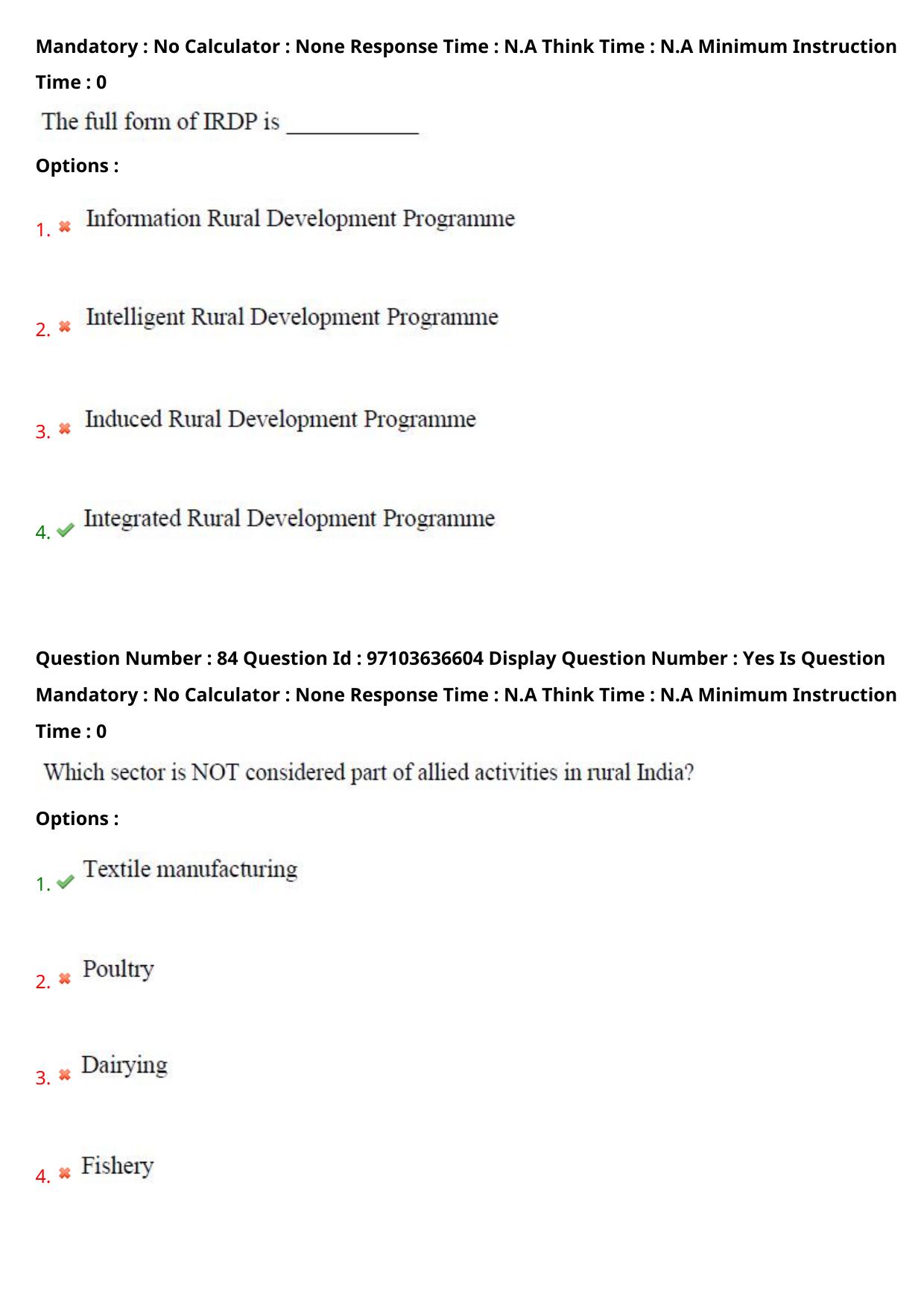 AP RCET 2024 Rural Development Question Paper (04-05-2024 (Saturday) Session-I) - Page 50