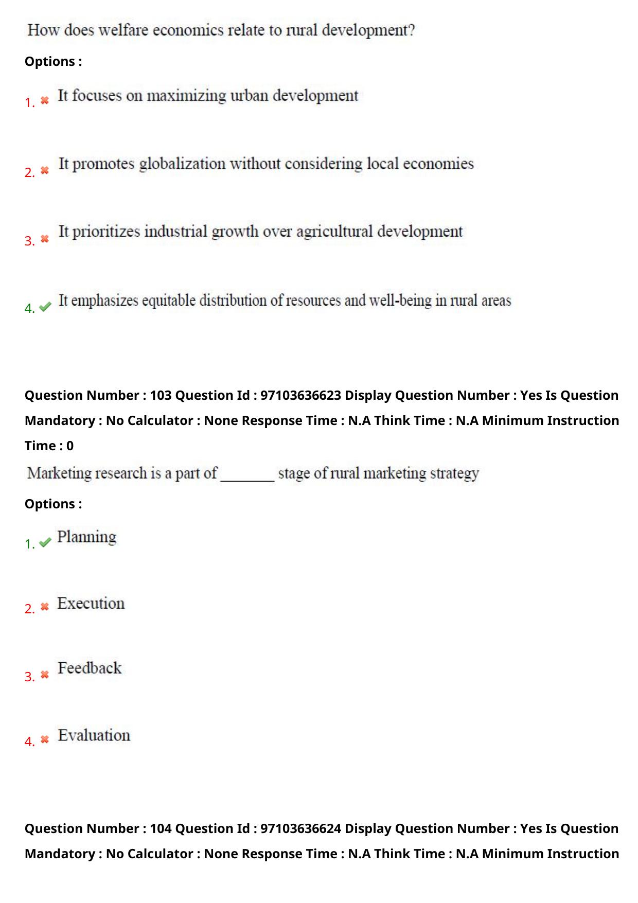 AP RCET 2024 Rural Development Question Paper (04-05-2024 (Saturday) Session-I) - Page 60