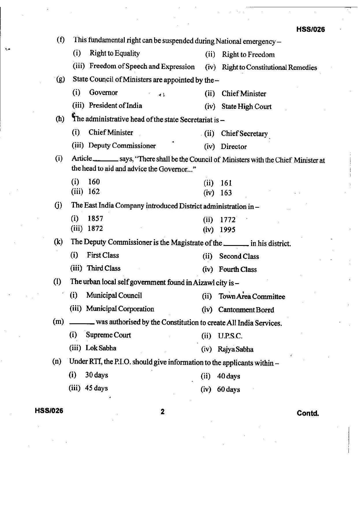 MBSE HSSLC 2021 Arts Question Paper - Page 42