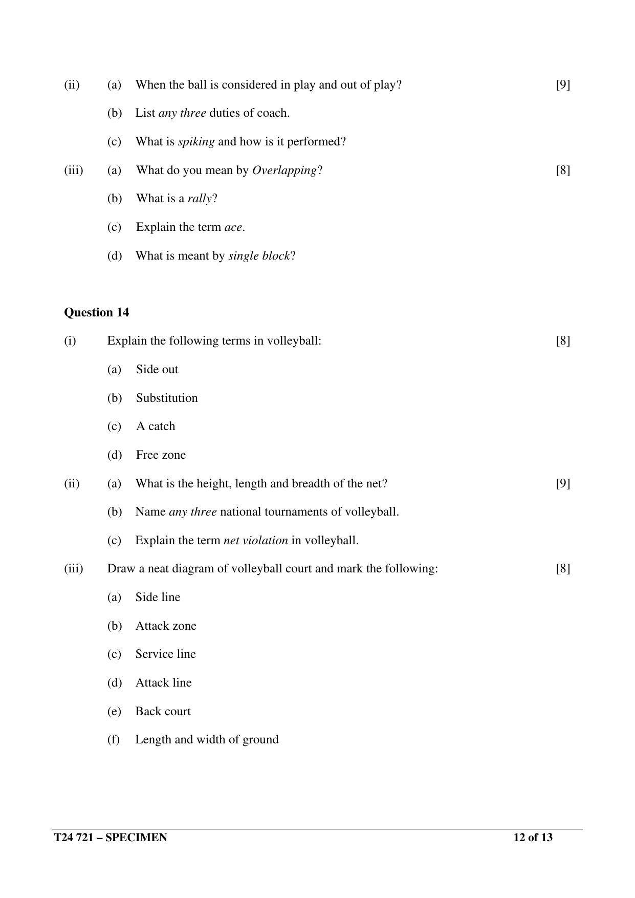 ICSE Class 10 2024 PHYSICAL EDUCATION Sample Paper - Page 12