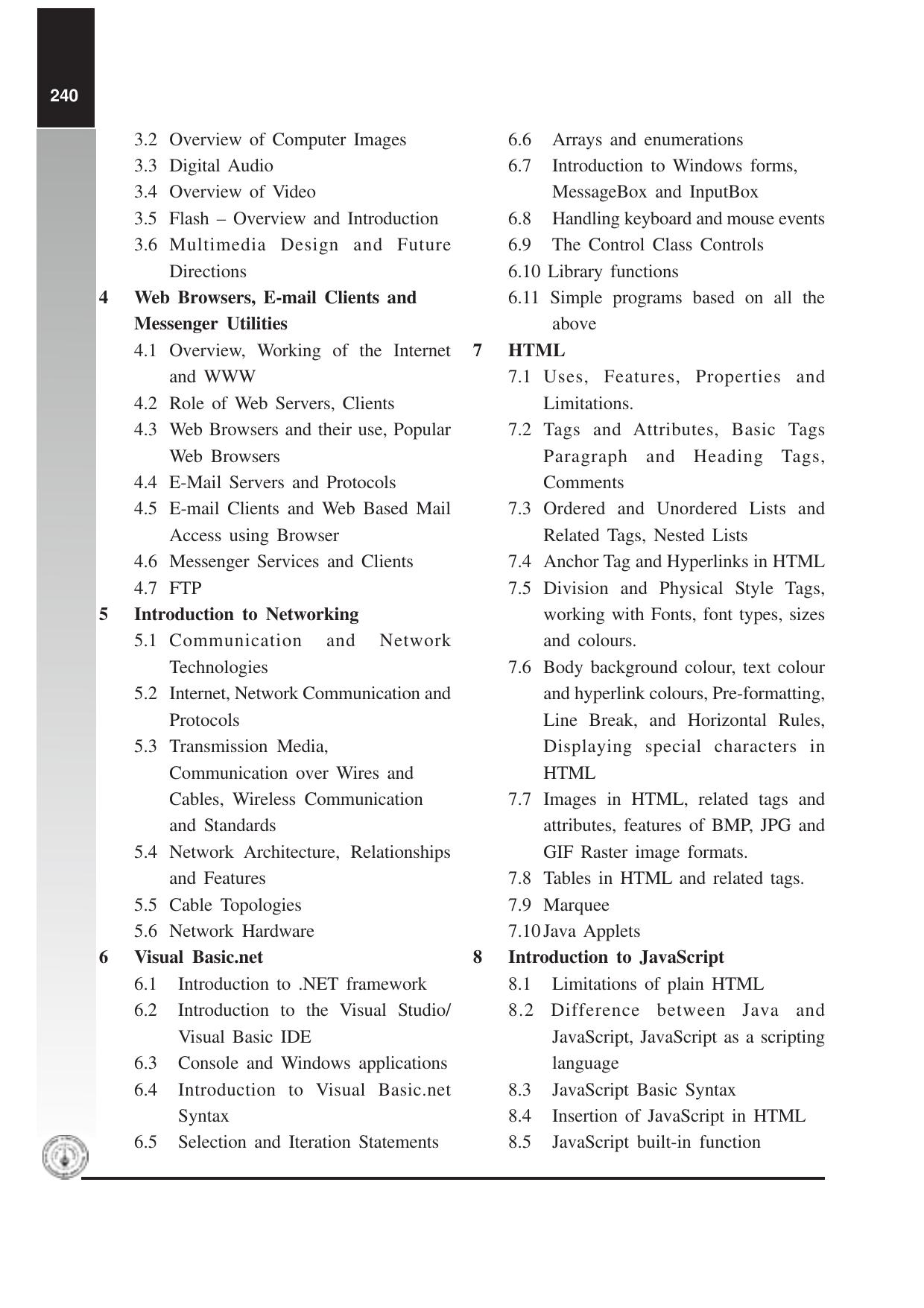 Maharashtra HSC Information Technology (Science) Syllabus  - Page 2