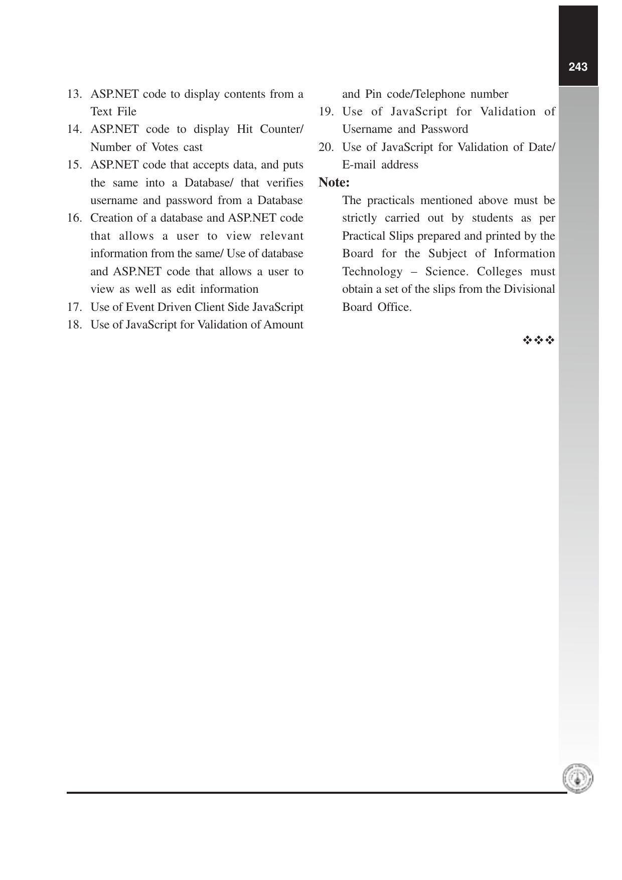 Maharashtra HSC Information Technology (Science) Syllabus  - Page 5