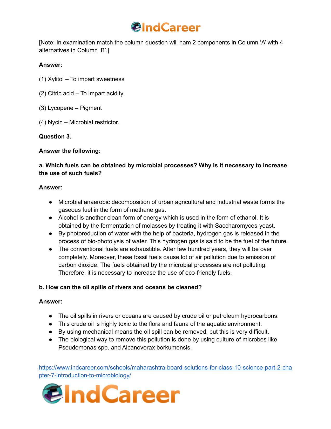 Maharashtra Board Solutions for Class 10- Science (Part 2): Chapter 7- Introduction to Microbiology - Page 4