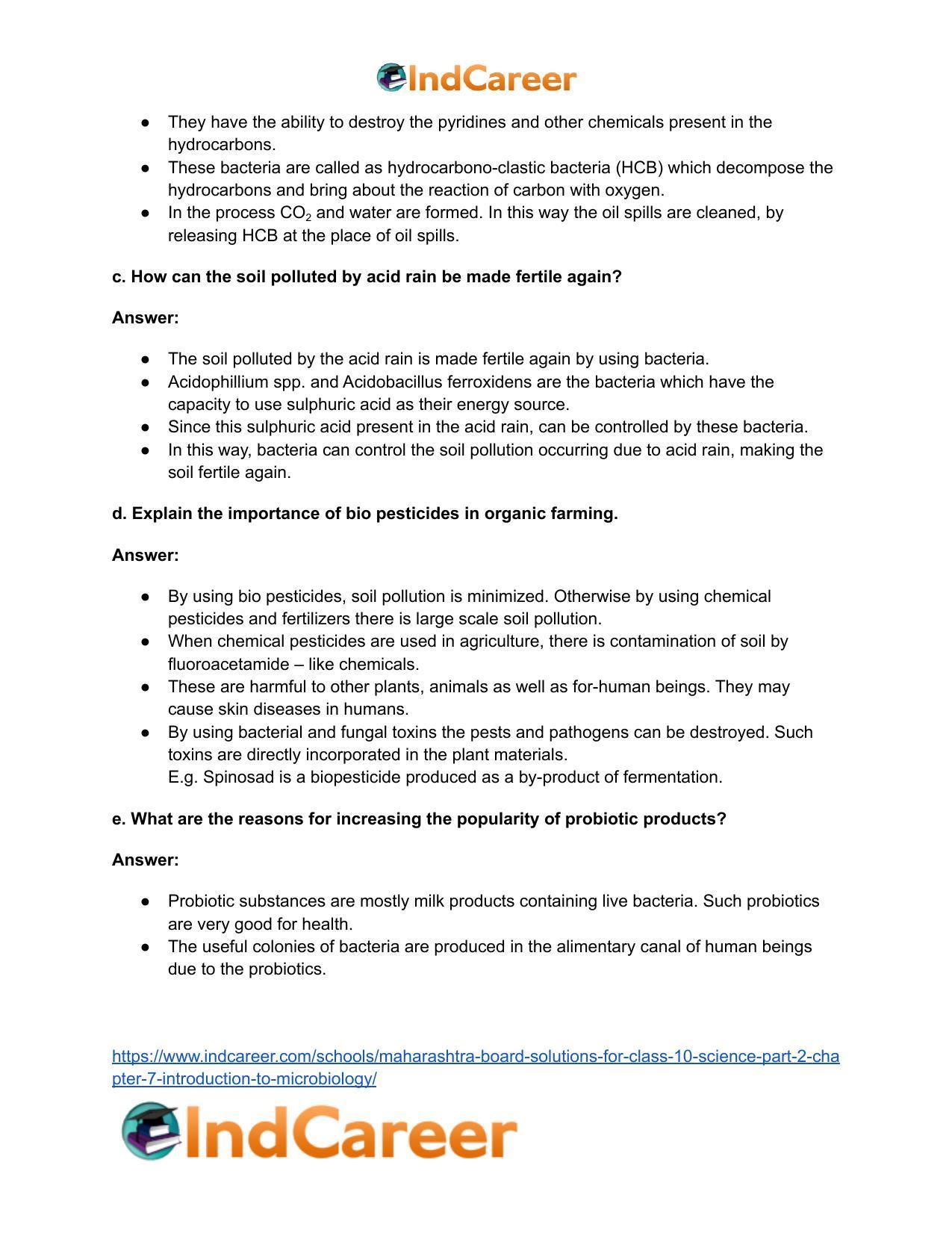 Maharashtra Board Solutions for Class 10- Science (Part 2): Chapter 7- Introduction to Microbiology - Page 5