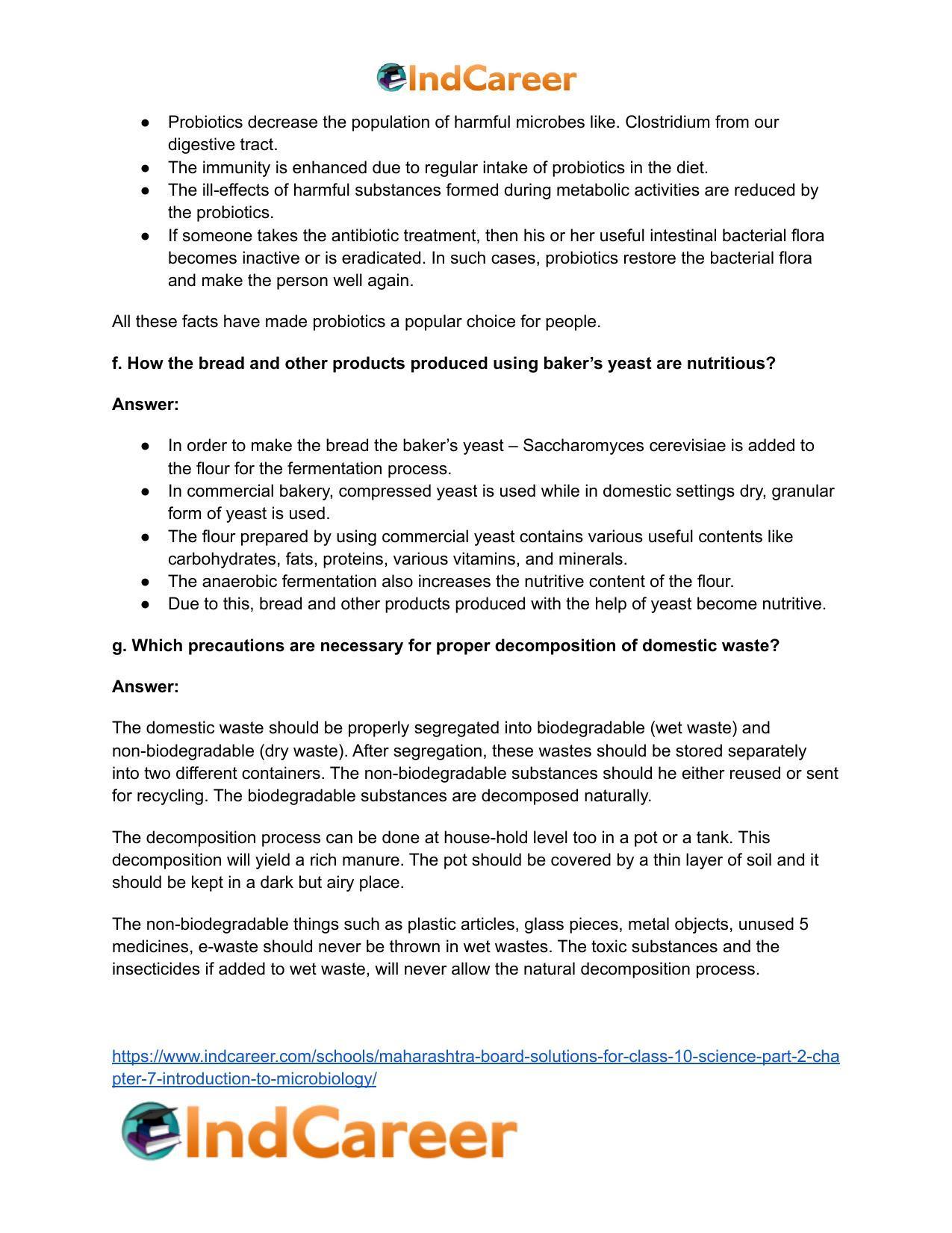 Maharashtra Board Solutions for Class 10- Science (Part 2): Chapter 7- Introduction to Microbiology - Page 6