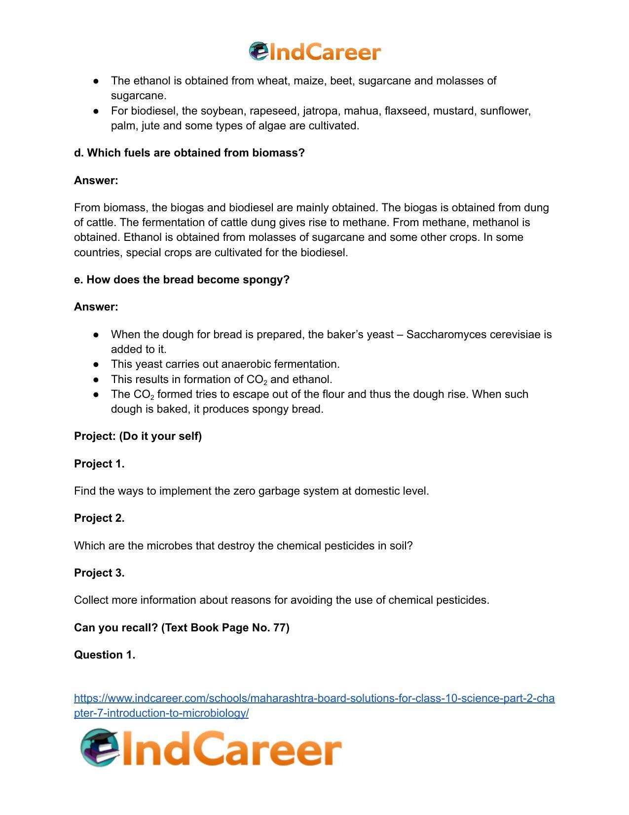 Maharashtra Board Solutions for Class 10- Science (Part 2): Chapter 7- Introduction to Microbiology - Page 12