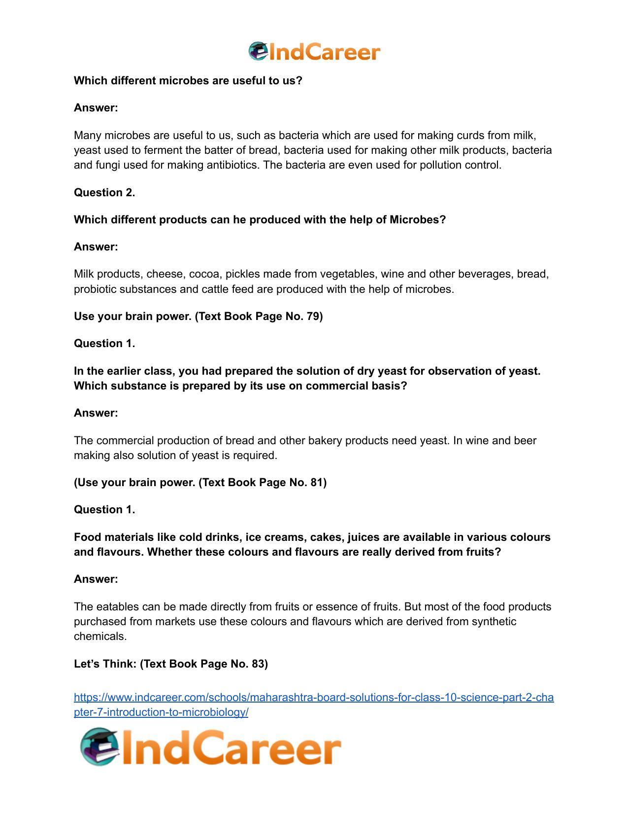 Maharashtra Board Solutions for Class 10- Science (Part 2): Chapter 7- Introduction to Microbiology - Page 13