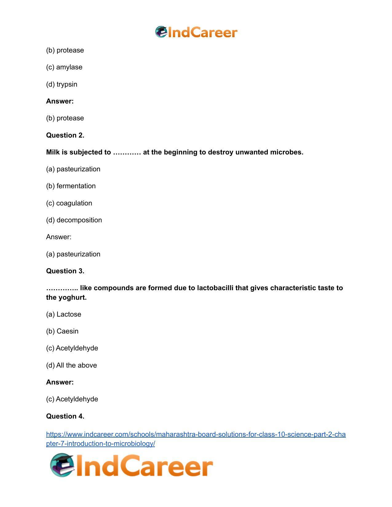 Maharashtra Board Solutions for Class 10- Science (Part 2): Chapter 7- Introduction to Microbiology - Page 15
