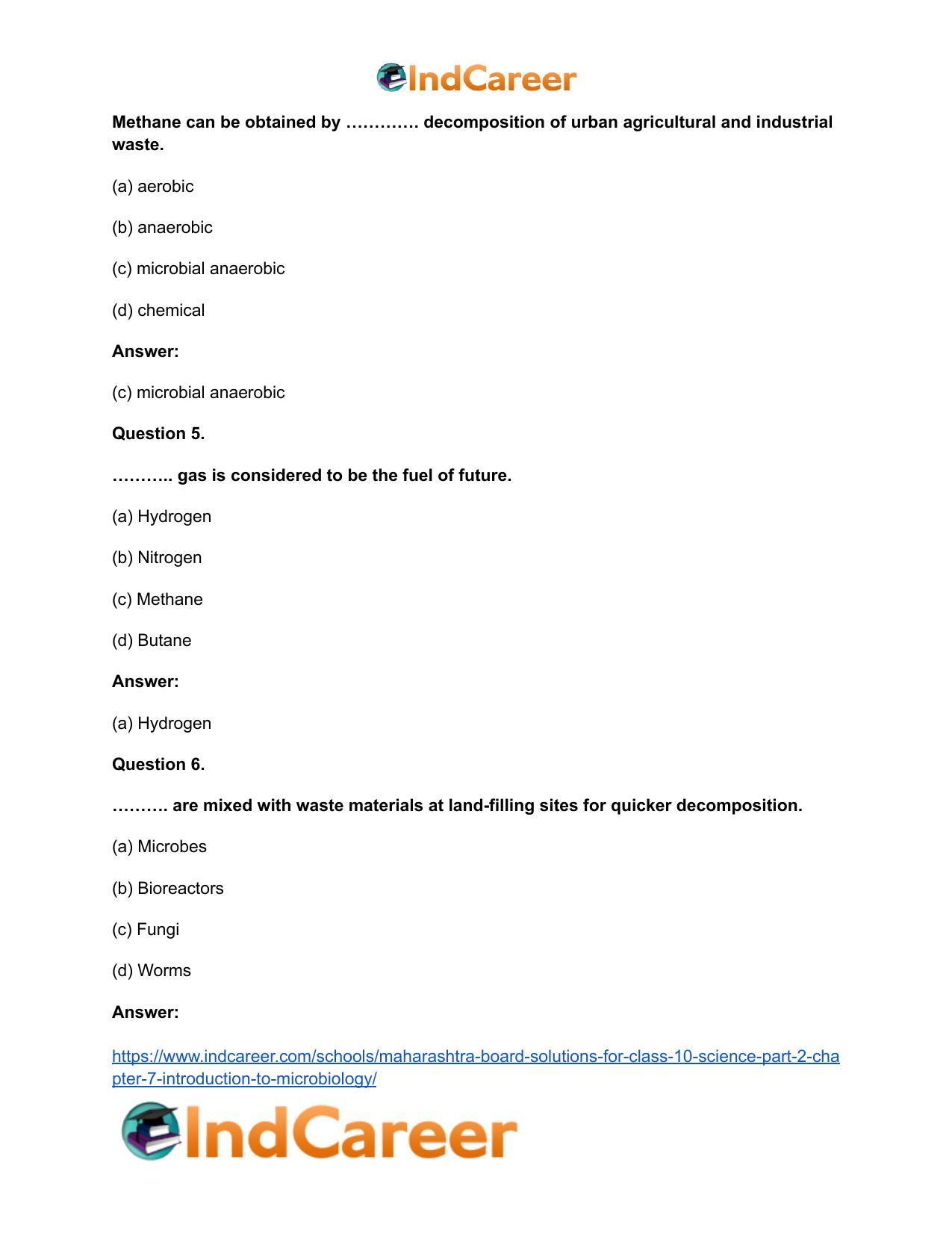 Maharashtra Board Solutions for Class 10- Science (Part 2): Chapter 7- Introduction to Microbiology - Page 16