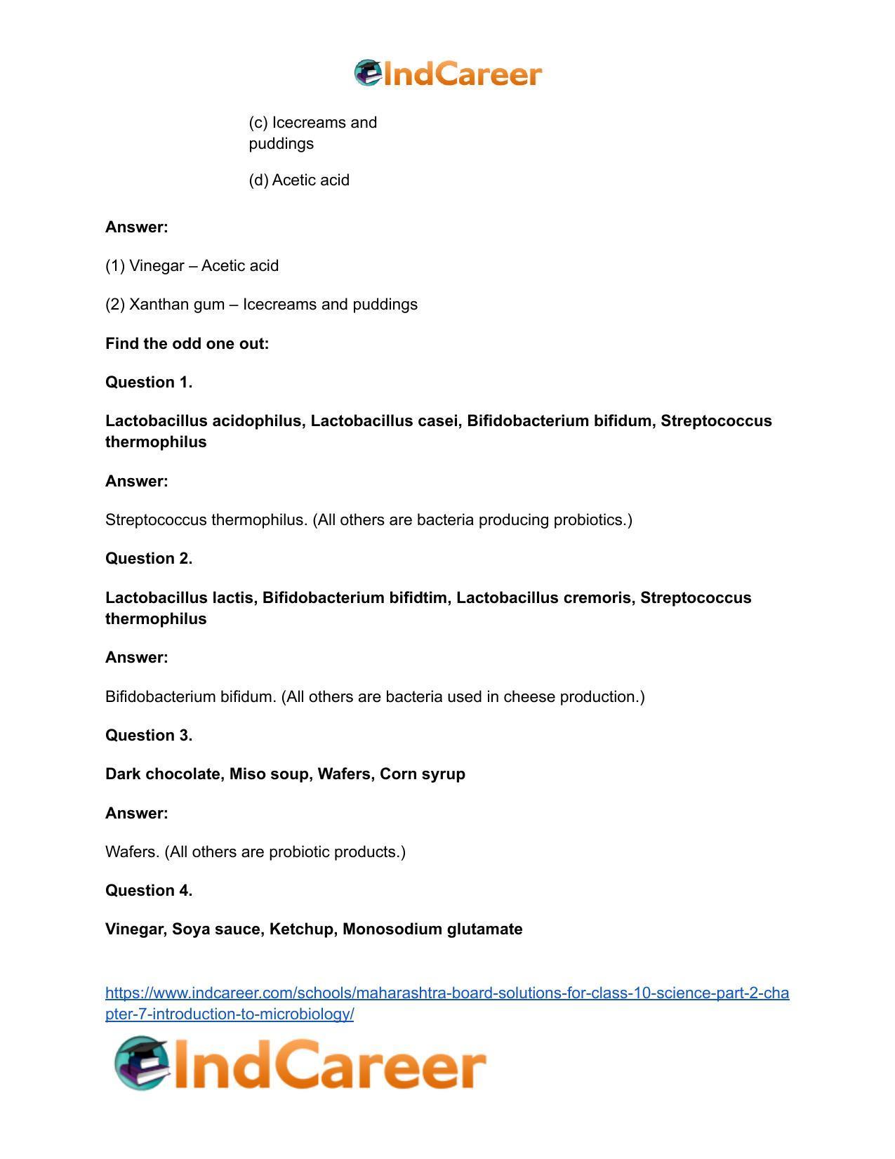 Maharashtra Board Solutions for Class 10- Science (Part 2): Chapter 7- Introduction to Microbiology - Page 21