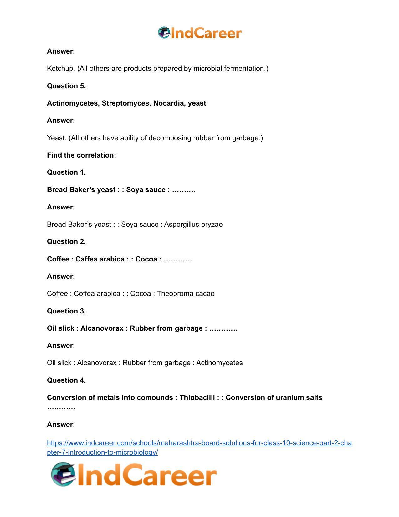 Maharashtra Board Solutions for Class 10- Science (Part 2): Chapter 7- Introduction to Microbiology - Page 22
