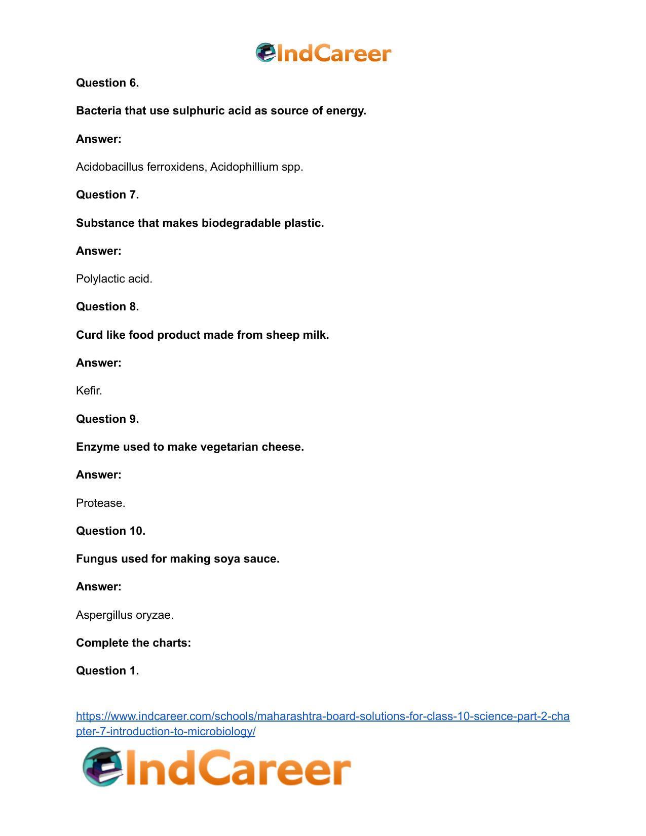 Maharashtra Board Solutions for Class 10- Science (Part 2): Chapter 7- Introduction to Microbiology - Page 24