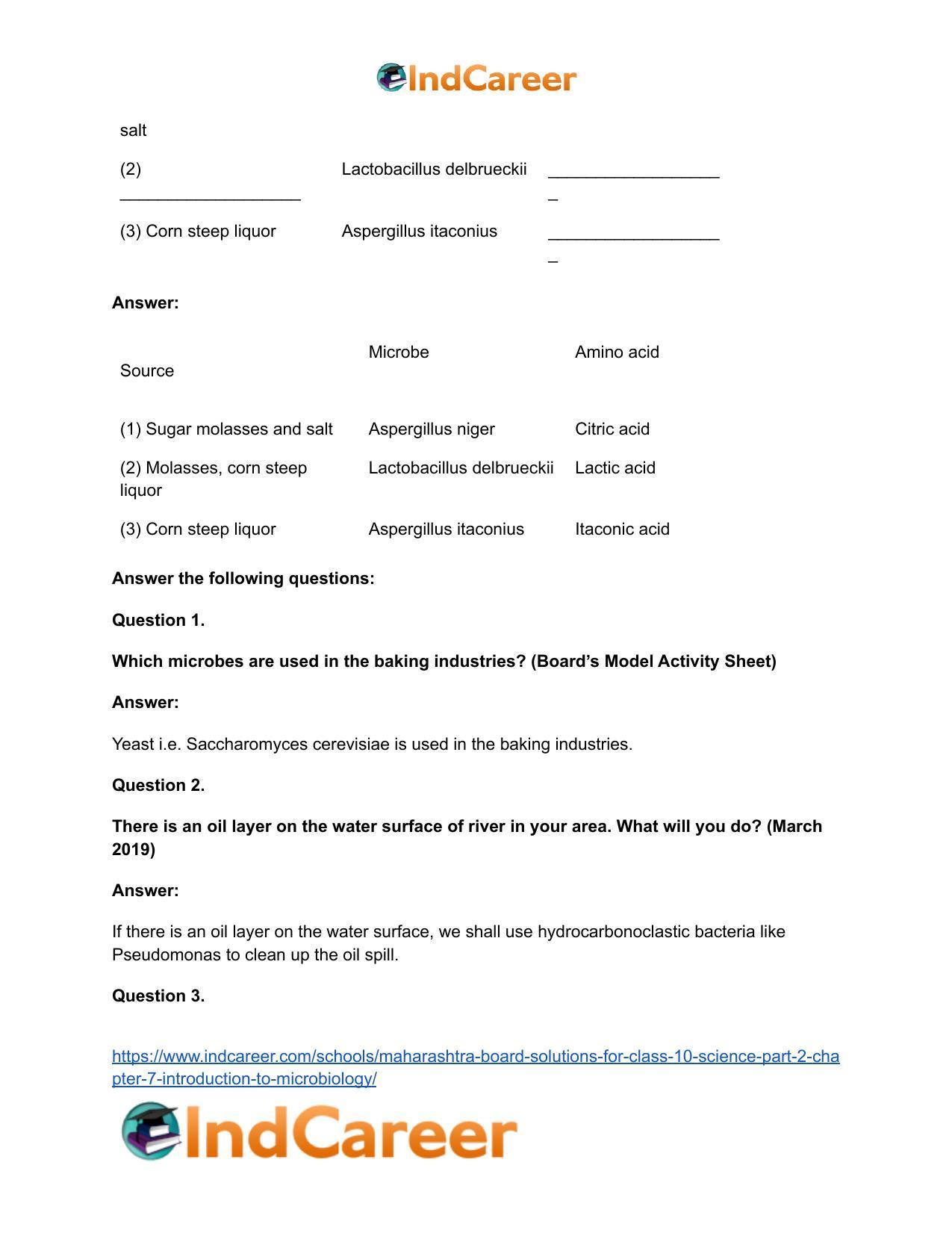Maharashtra Board Solutions for Class 10- Science (Part 2): Chapter 7- Introduction to Microbiology - Page 27