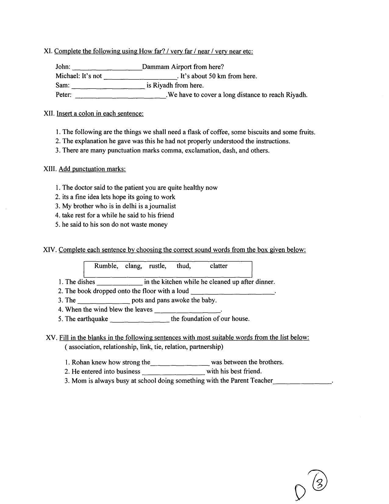 CBSE Worksheets for Class 6 English Assignment 7 - Page 3