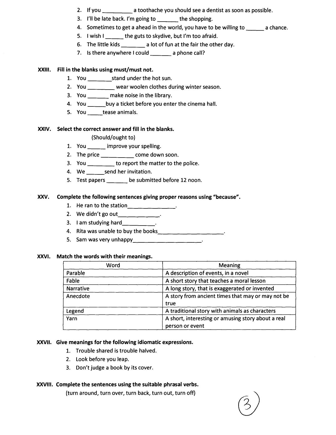 CBSE Worksheets for Class 6 English Assignment 7 - Page 6