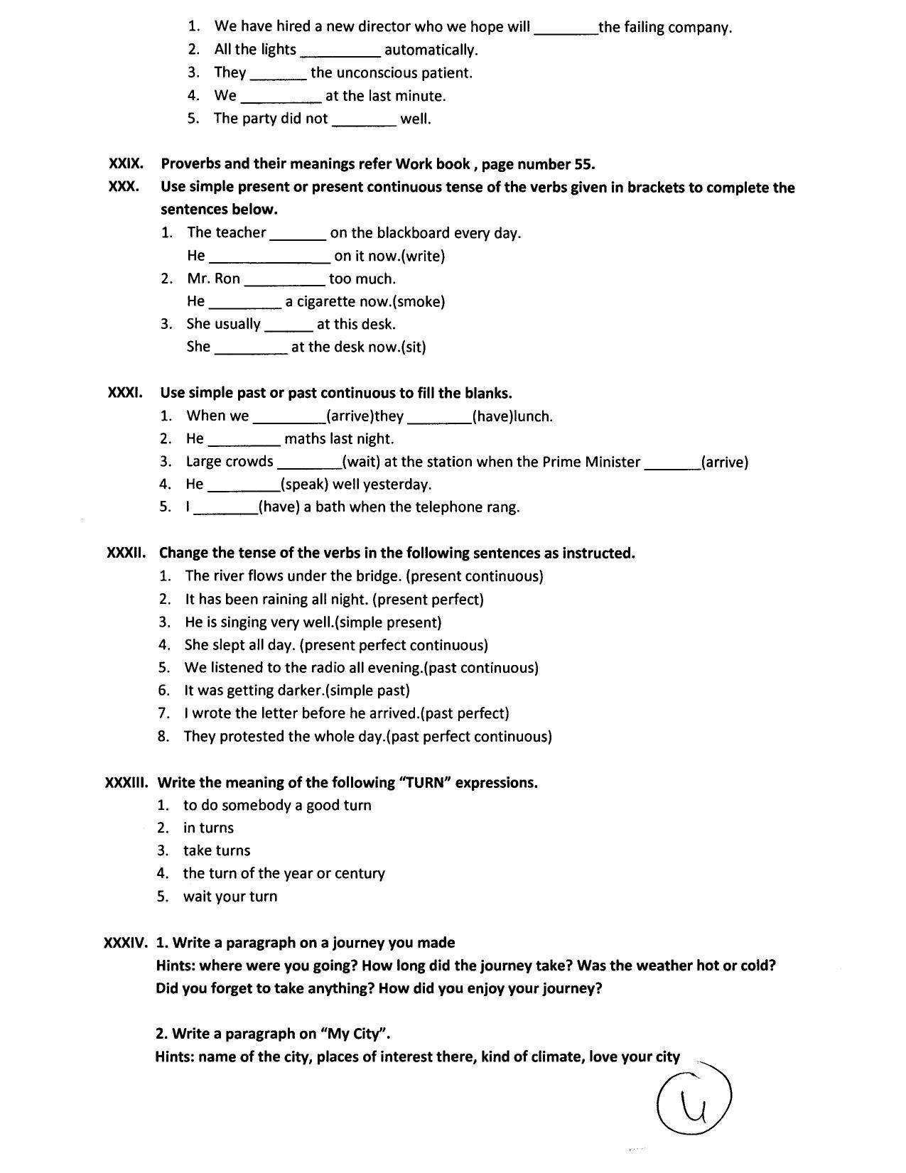 CBSE Worksheets for Class 6 English Assignment 7 - Page 7