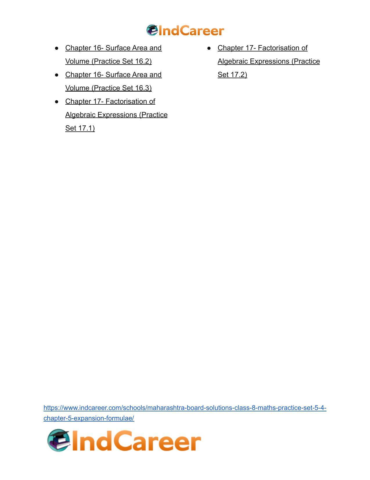 Maharashtra Board Solutions Class 8-Maths (Practice Set 5.4): Chapter 5- Expansion Formulae - Page 8