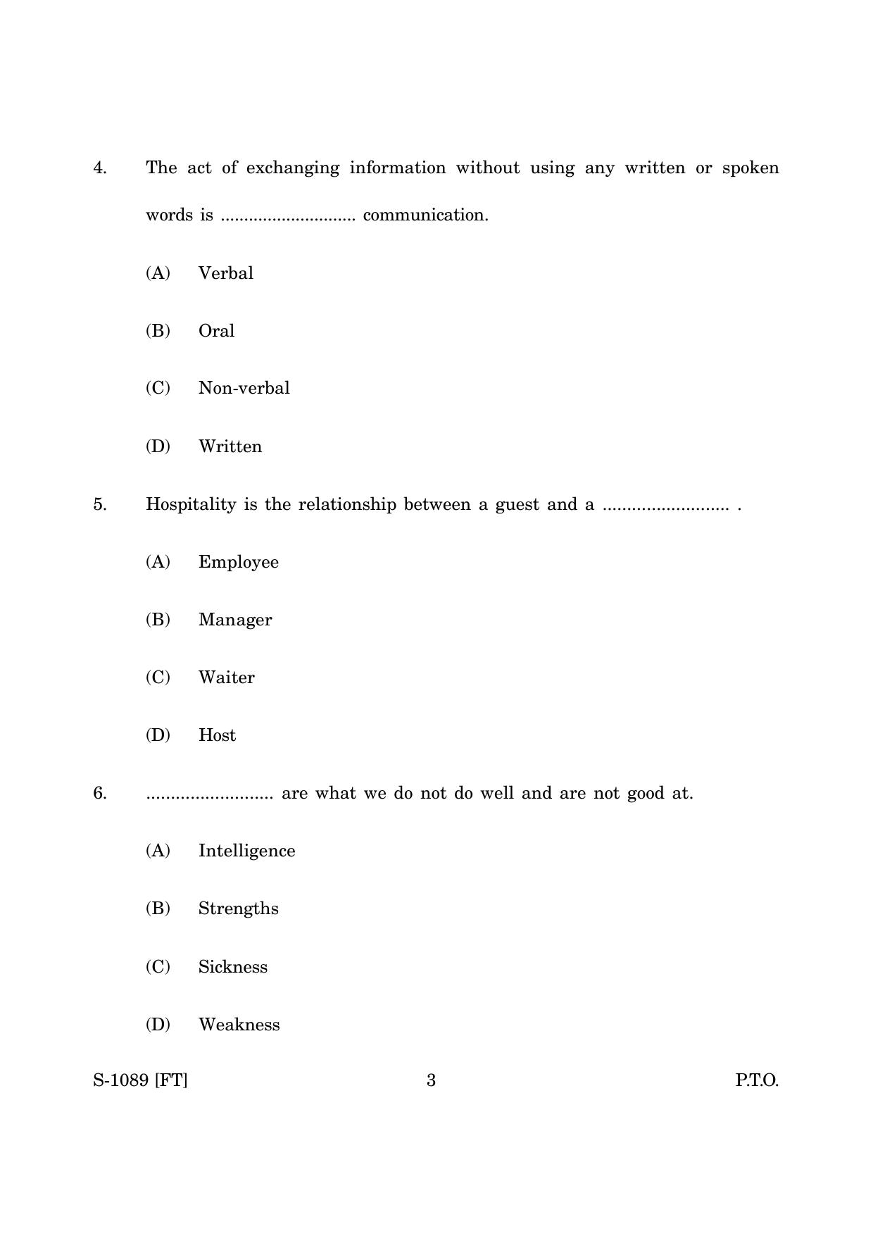Goa Board Class 10 Tourism and Hospitality (November 2022) Question Paper - Page 3