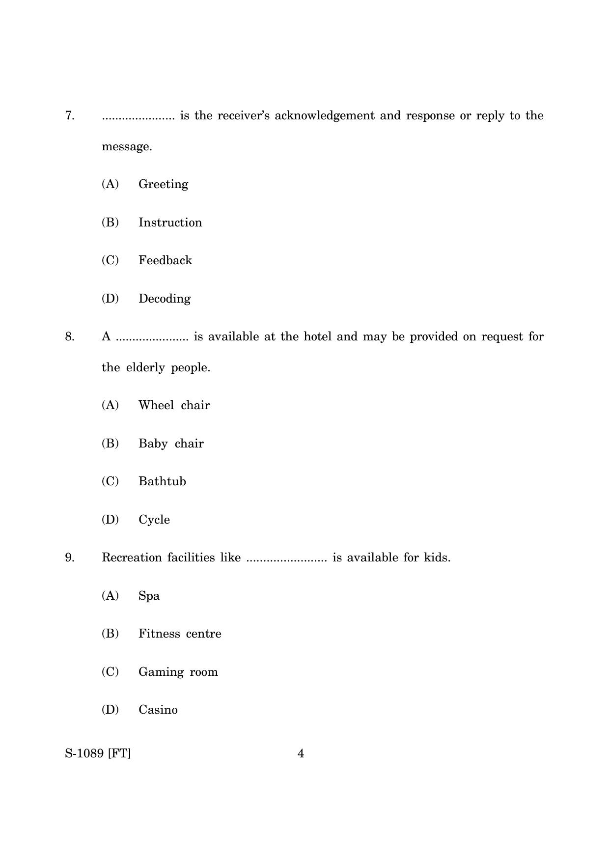 Goa Board Class 10 Tourism and Hospitality (November 2022) Question Paper - Page 4