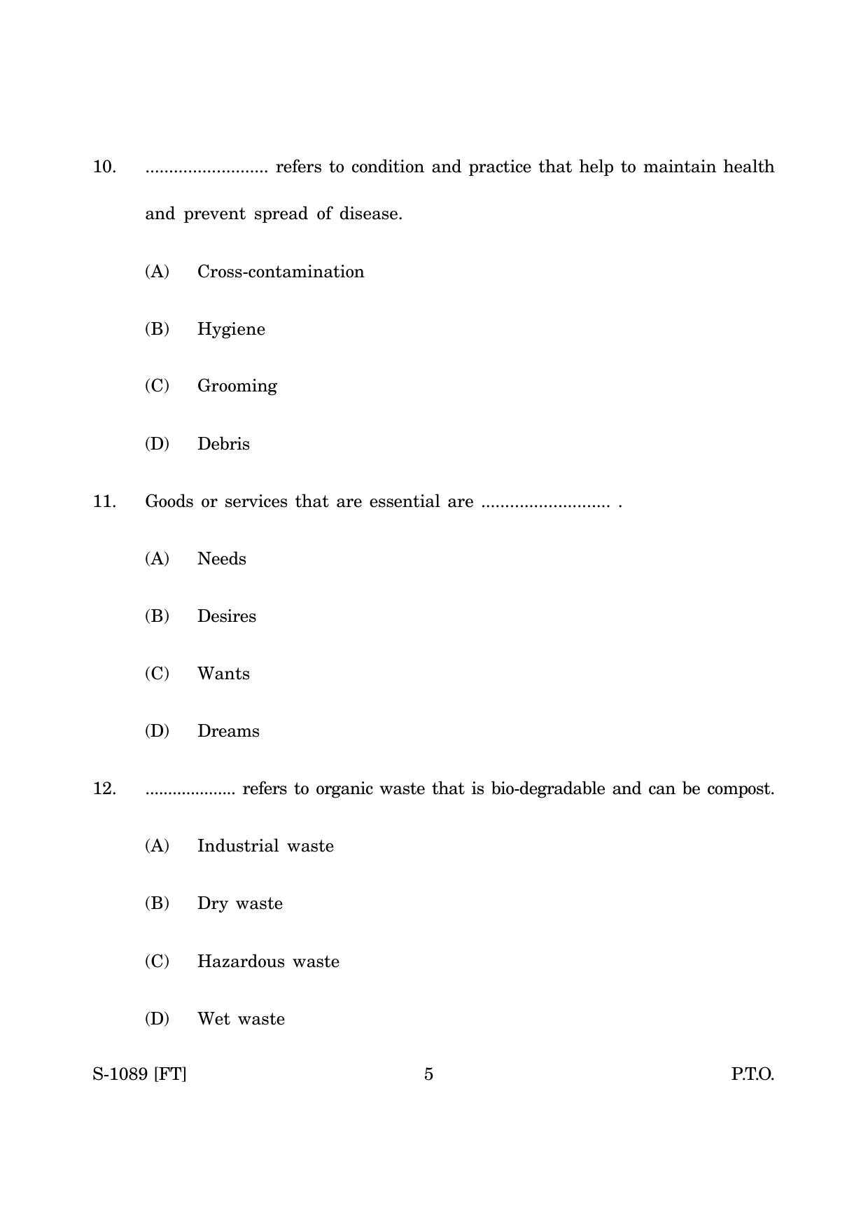 Goa Board Class 10 Tourism and Hospitality (November 2022) Question Paper - Page 5