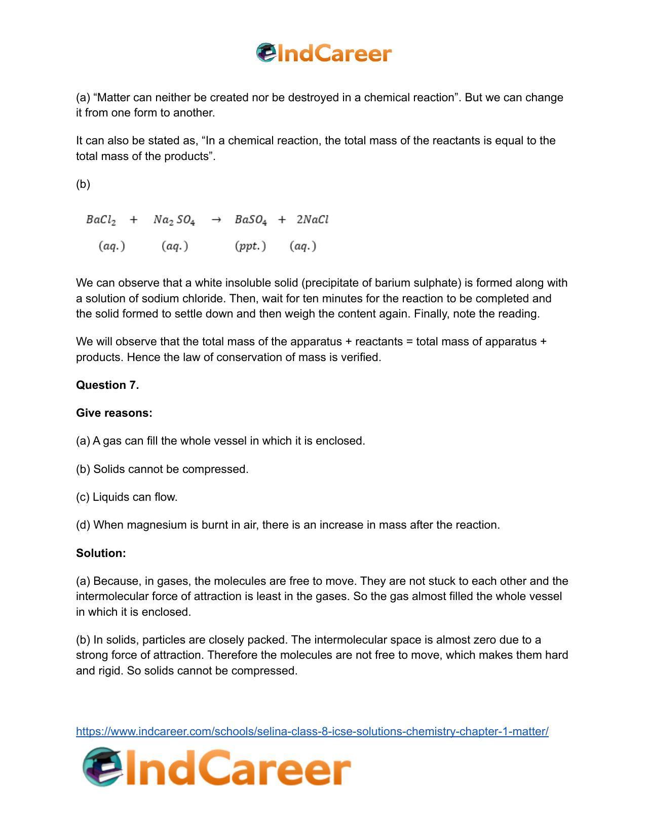 Selina Class 8 ICSE Solutions Chemistry : Chapter 1- Matter - Page 5