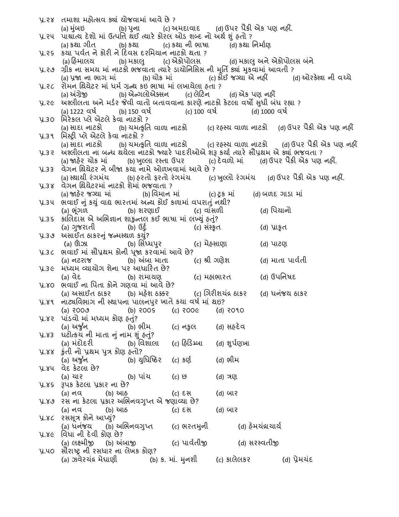 Hemchand North Gujarat University Sample Paper July-Sept 2021: B.A.F Semester-III (Drama) Literature Paper Code - 3705 - Page 2