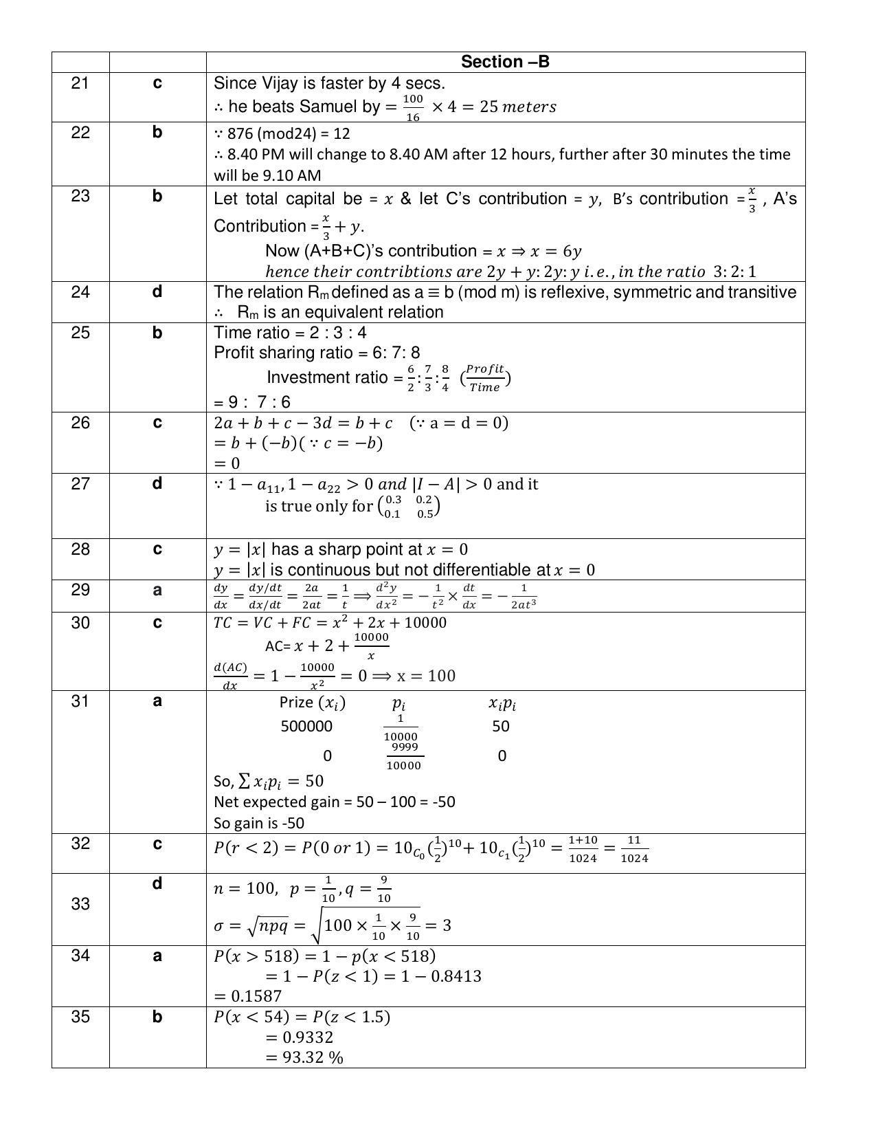 CBSE Class 12 Applied Mathematics Marking Scheme and Solutions 2021-22 - Page 2