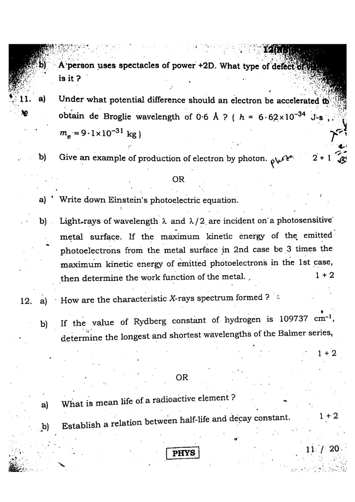 West Bengal Board Class 12 Physics - 12(NS) 8040 (08) - 2019 (English Medium) Question Paper - Page 4