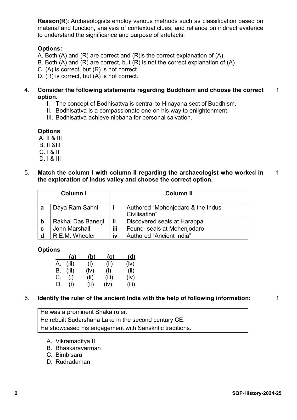 CBSE Class 12 History Sample Question Paper 2024-25 - Page 2