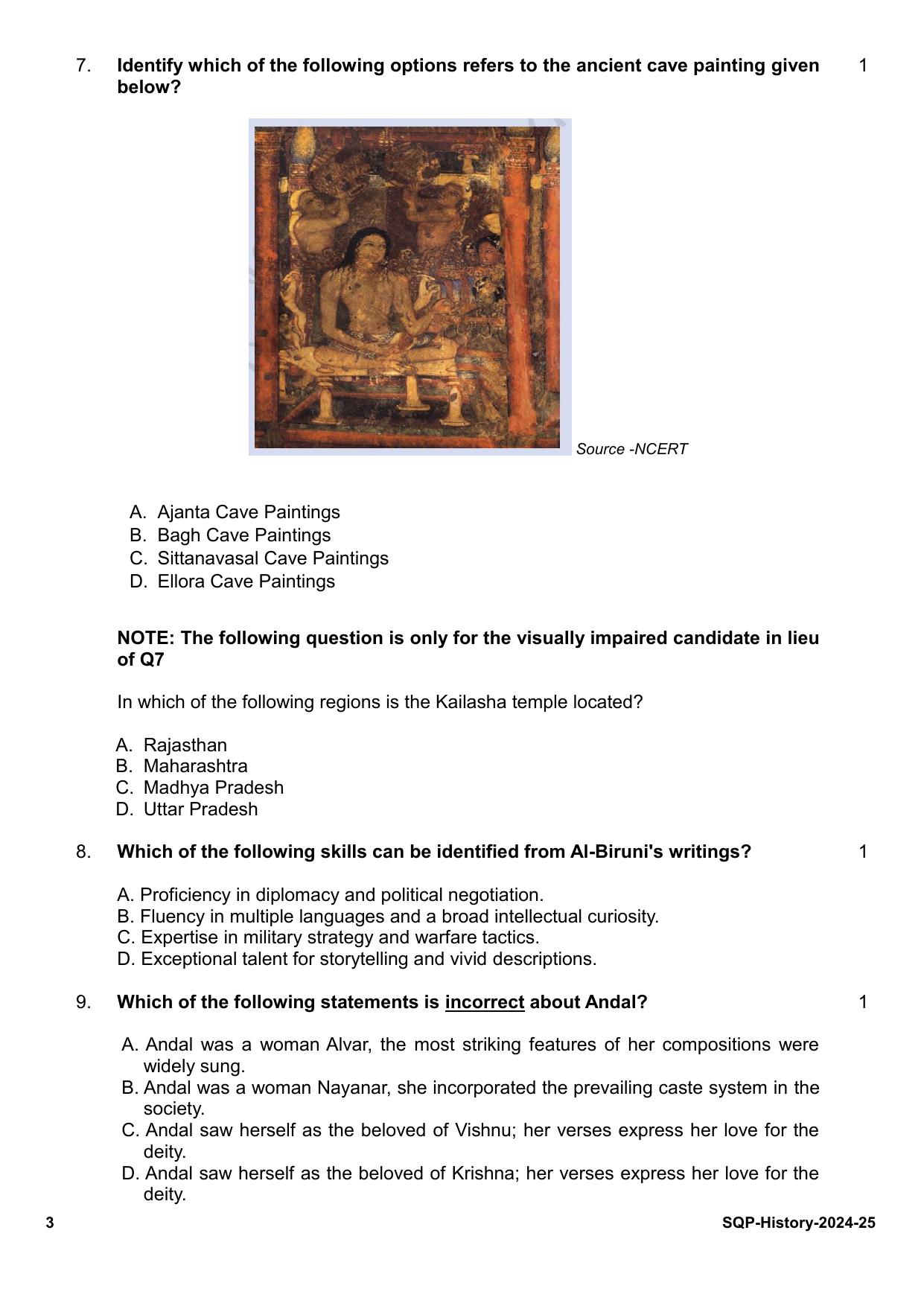 CBSE Class 12 History Sample Question Paper 2024-25 - Page 3