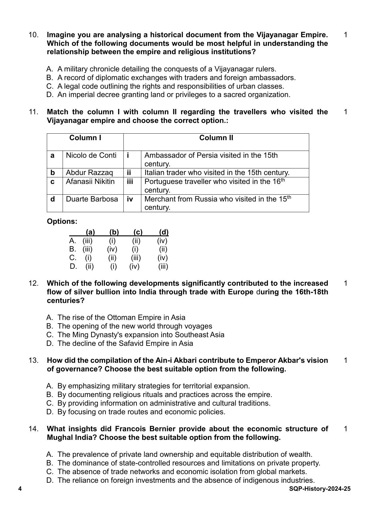 CBSE Class 12 History Sample Question Paper 2024-25 - Page 4