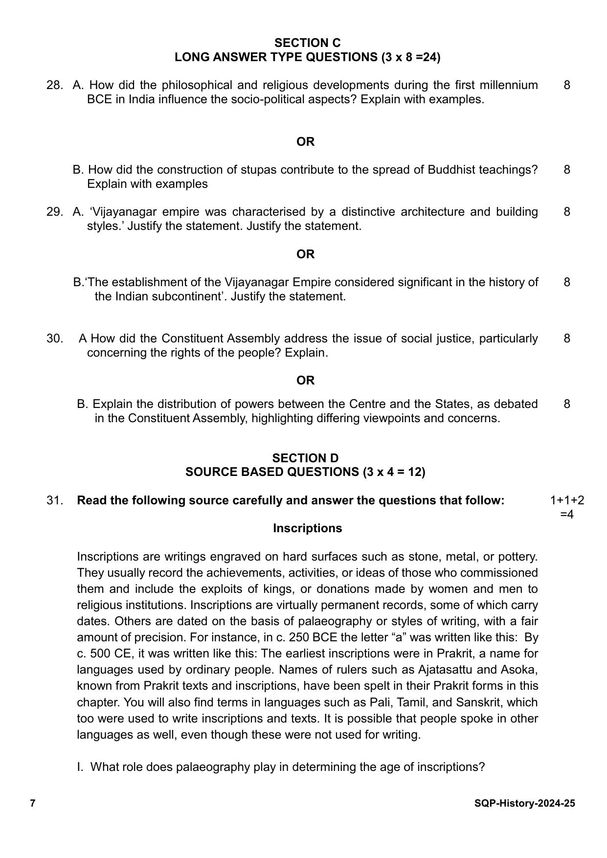 CBSE Class 12 History Sample Question Paper 2024-25 - Page 7