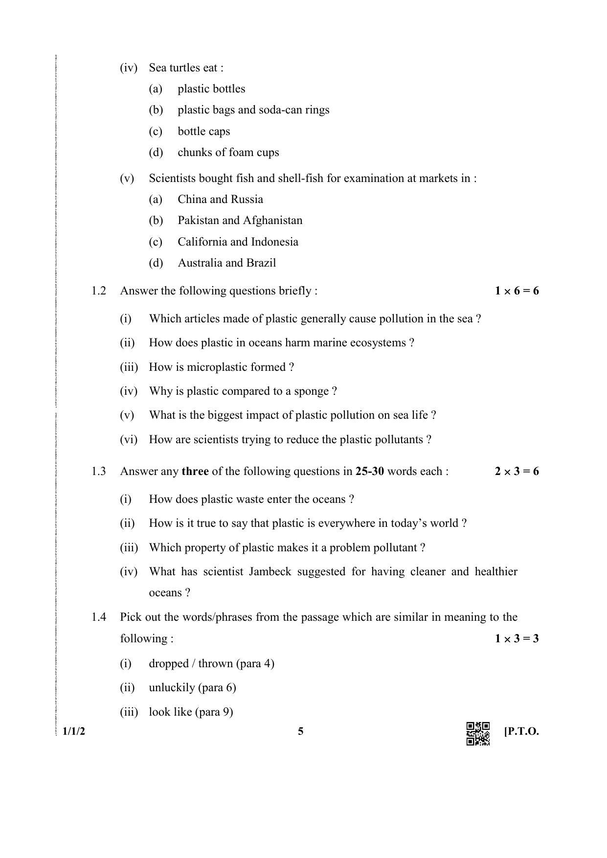 CBSE Class 12 1-1-2 (English Core) 2019 Question Paper - Page 5