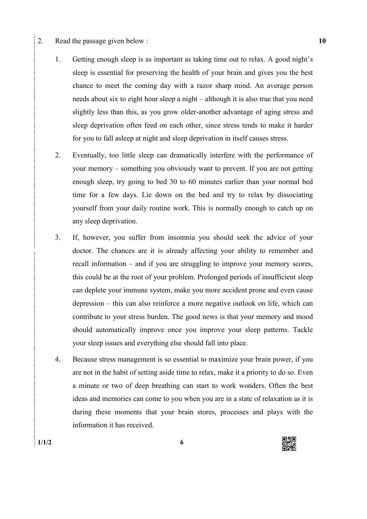 CBSE Class 12 1-1-2 (English Core) 2019 Question Paper - Page 6