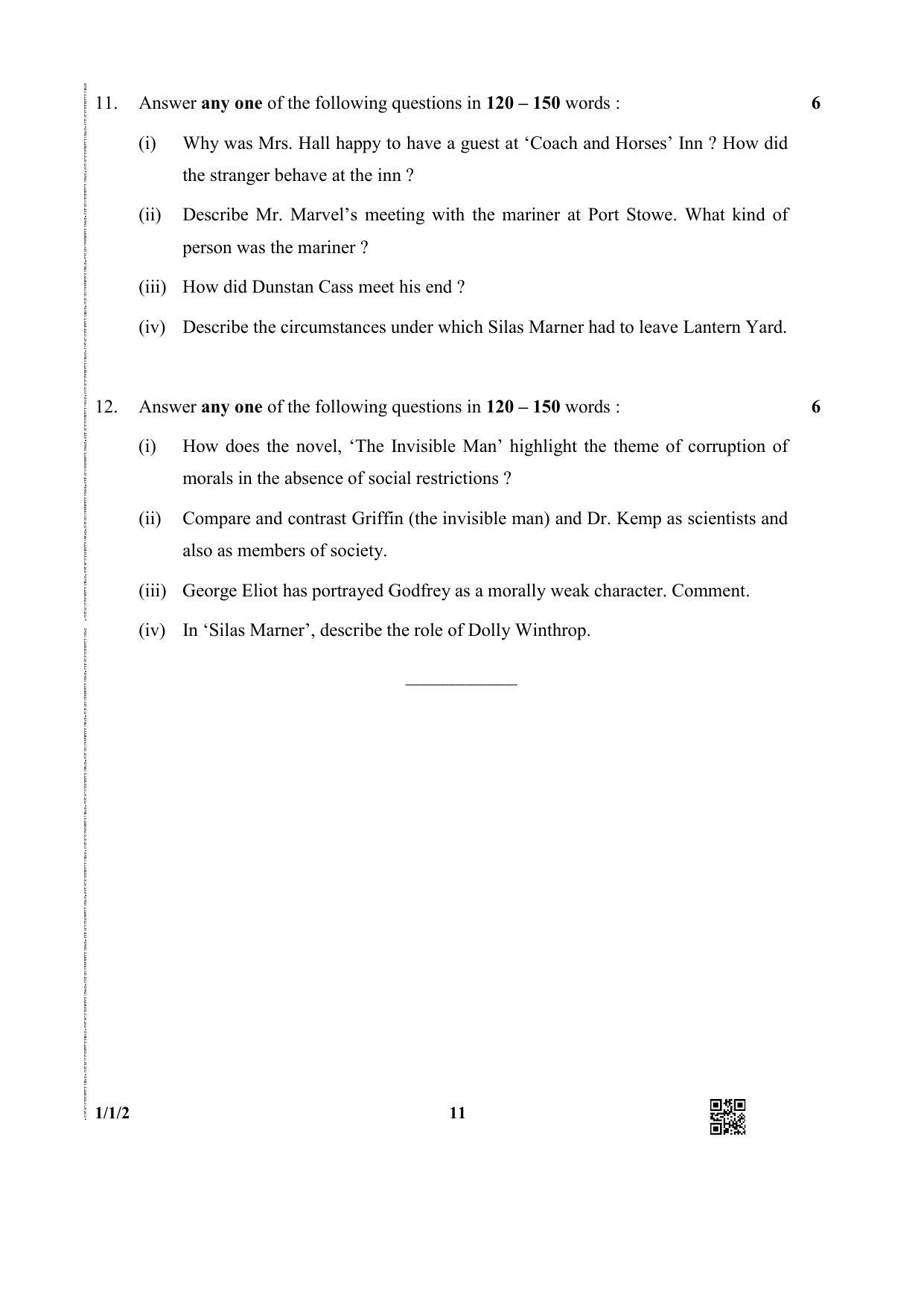 CBSE Class 12 1-1-2 (English Core) 2019 Question Paper - Page 11