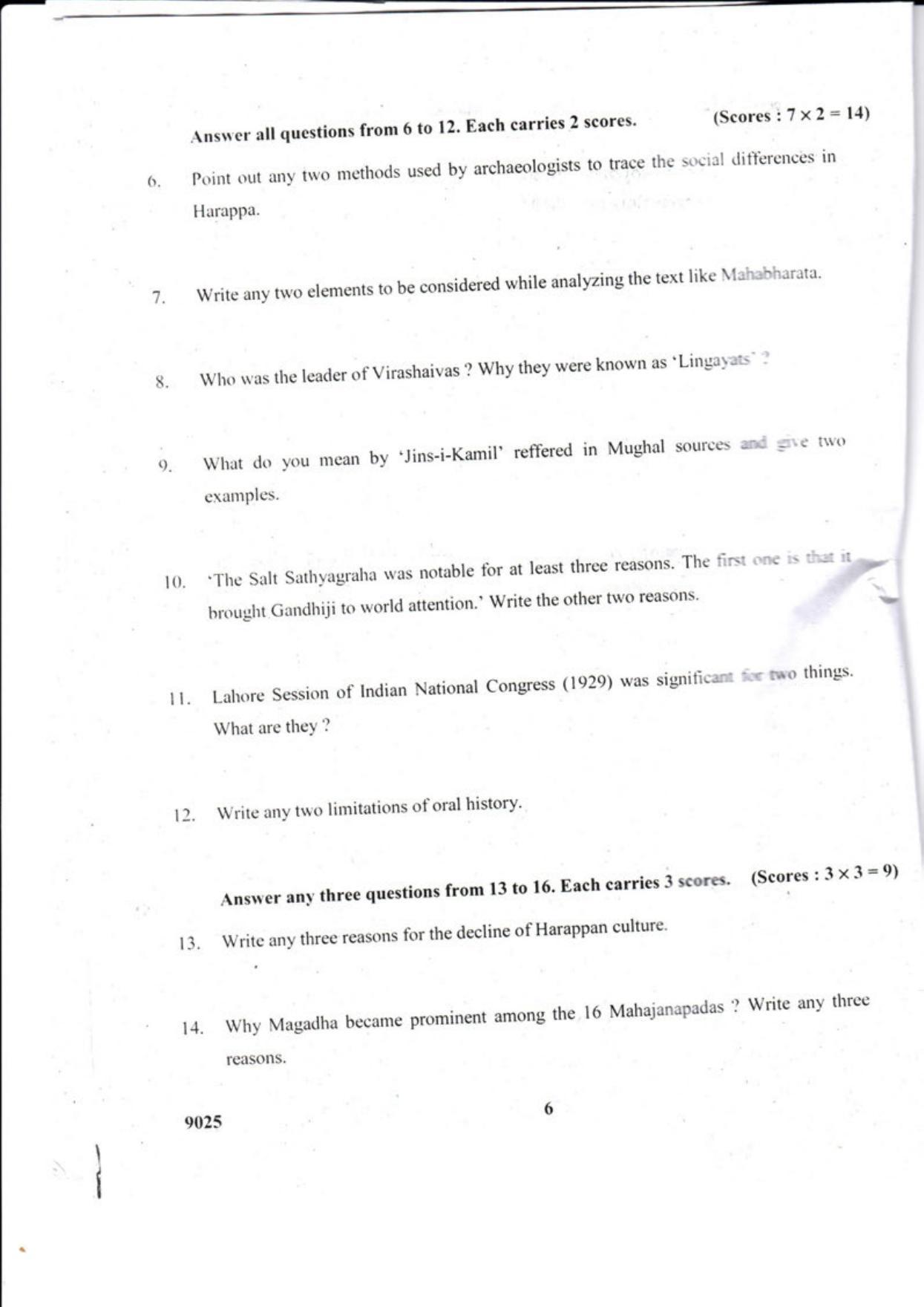 Kerala Plus Two 2018 History question paper - Page 6