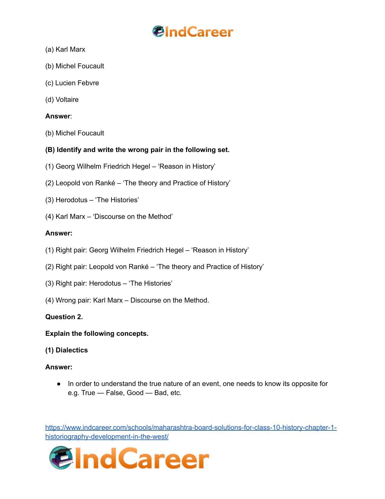 Maharashtra Board Solutions for Class 10- History: Chapter 1- Historiography Development in the West - Page 3