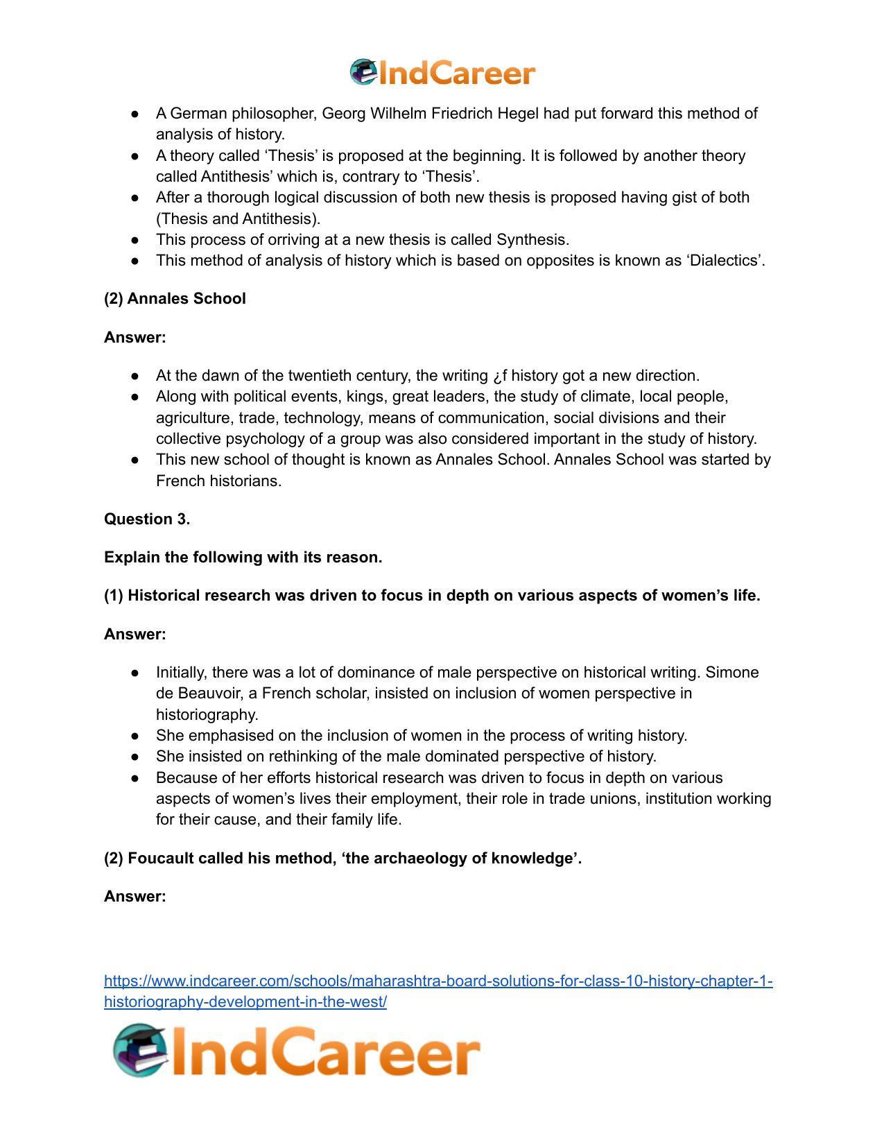 Maharashtra Board Solutions for Class 10- History: Chapter 1- Historiography Development in the West - Page 4