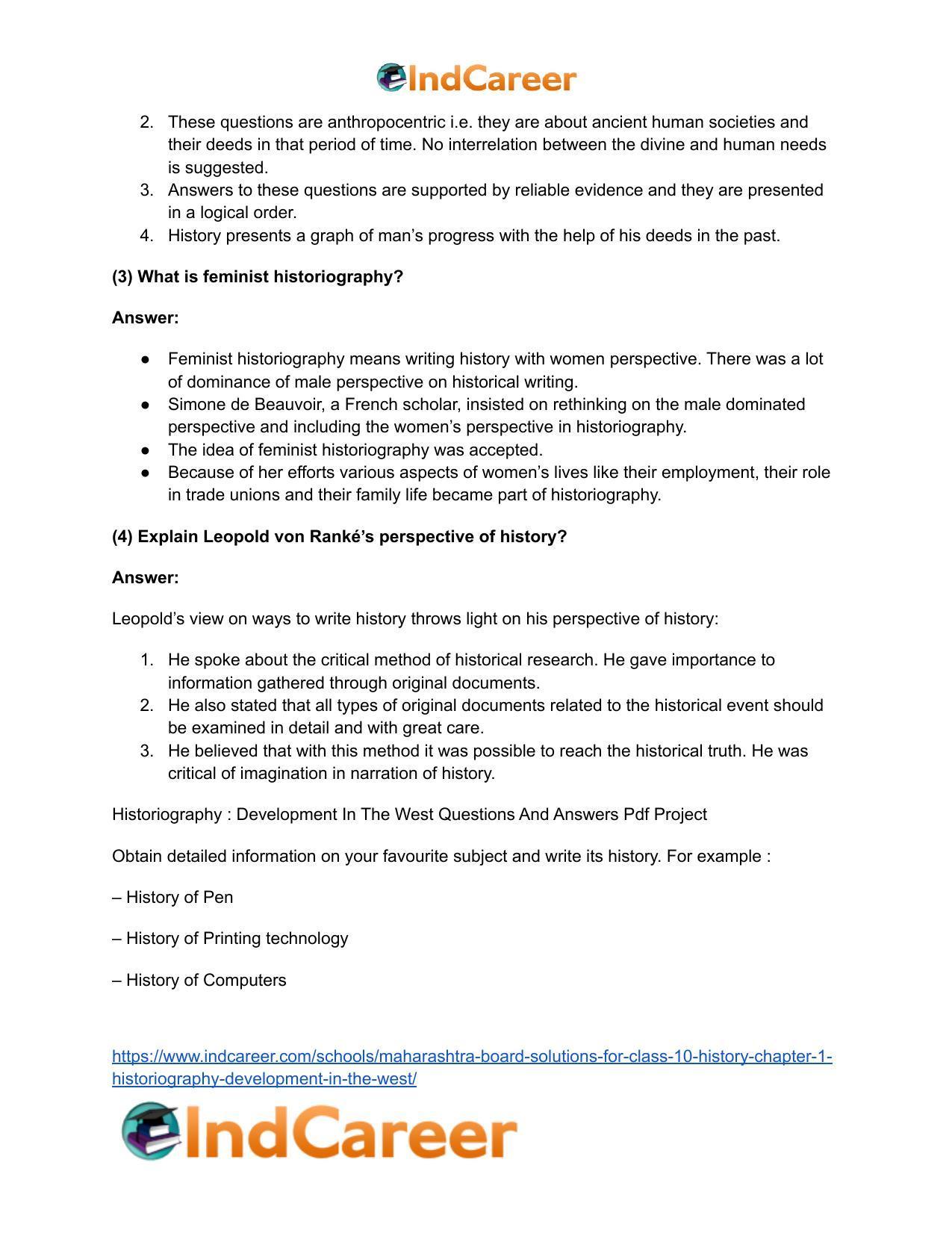 Maharashtra Board Solutions for Class 10- History: Chapter 1- Historiography Development in the West - Page 7