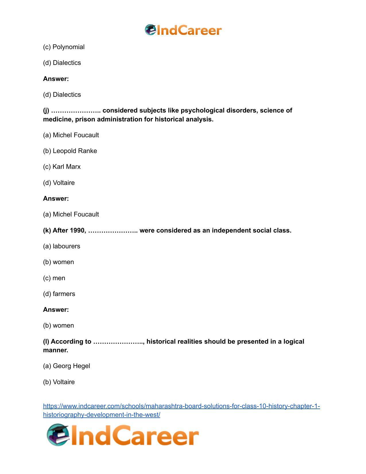 Maharashtra Board Solutions for Class 10- History: Chapter 1- Historiography Development in the West - Page 11