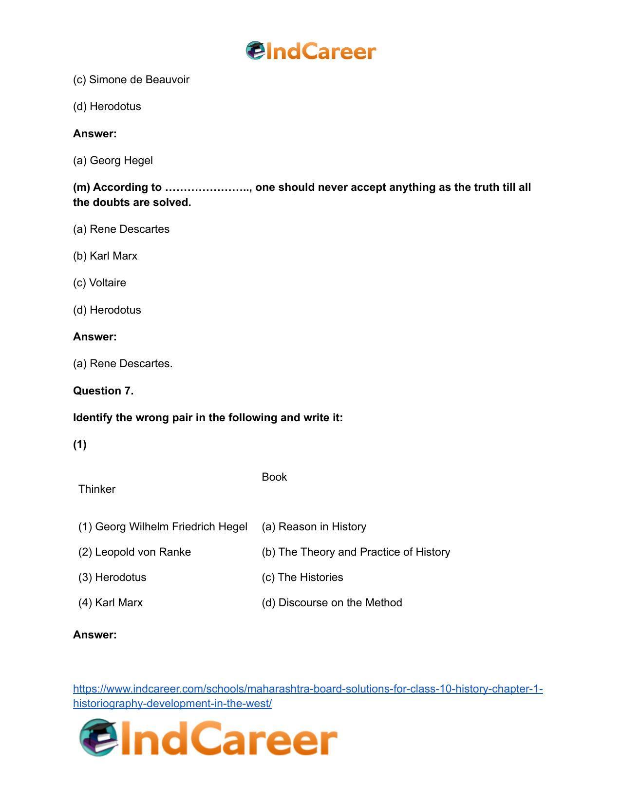 Maharashtra Board Solutions for Class 10- History: Chapter 1- Historiography Development in the West - Page 12