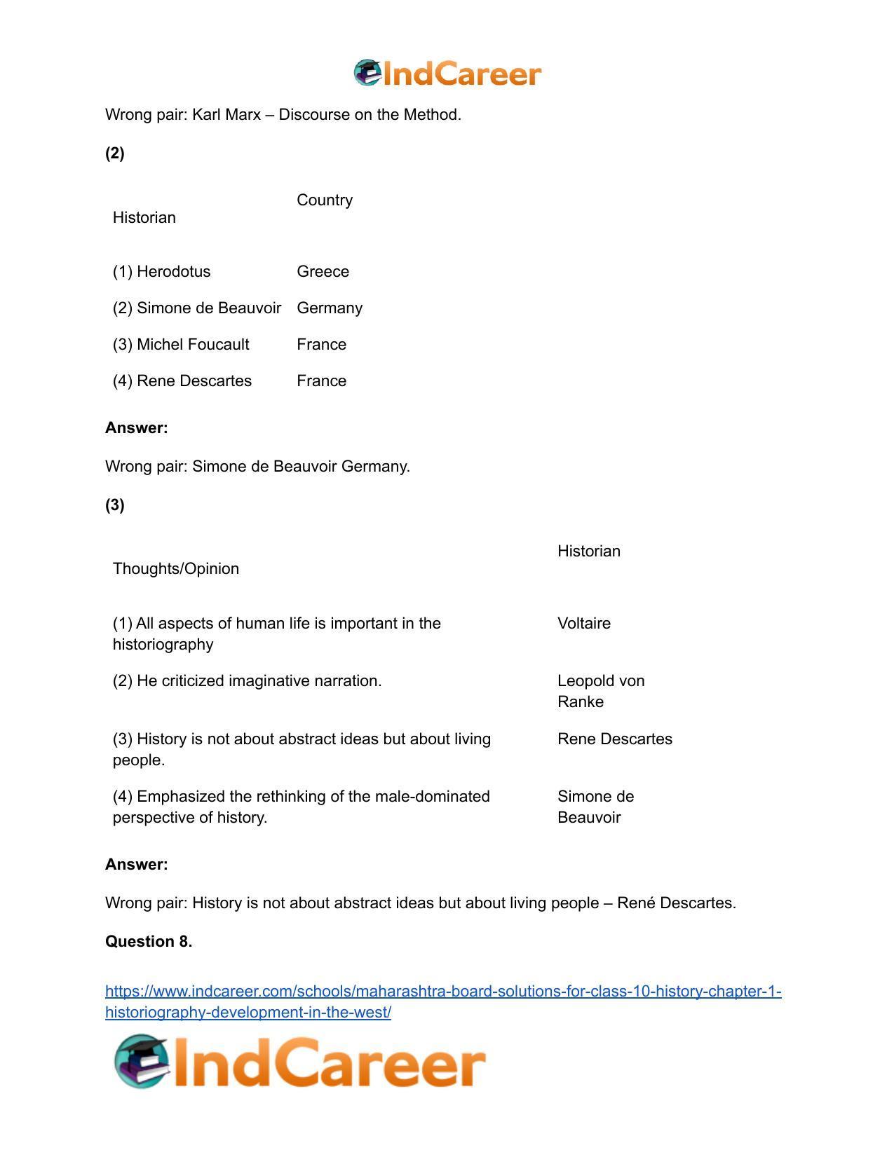 Maharashtra Board Solutions for Class 10- History: Chapter 1- Historiography Development in the West - Page 13