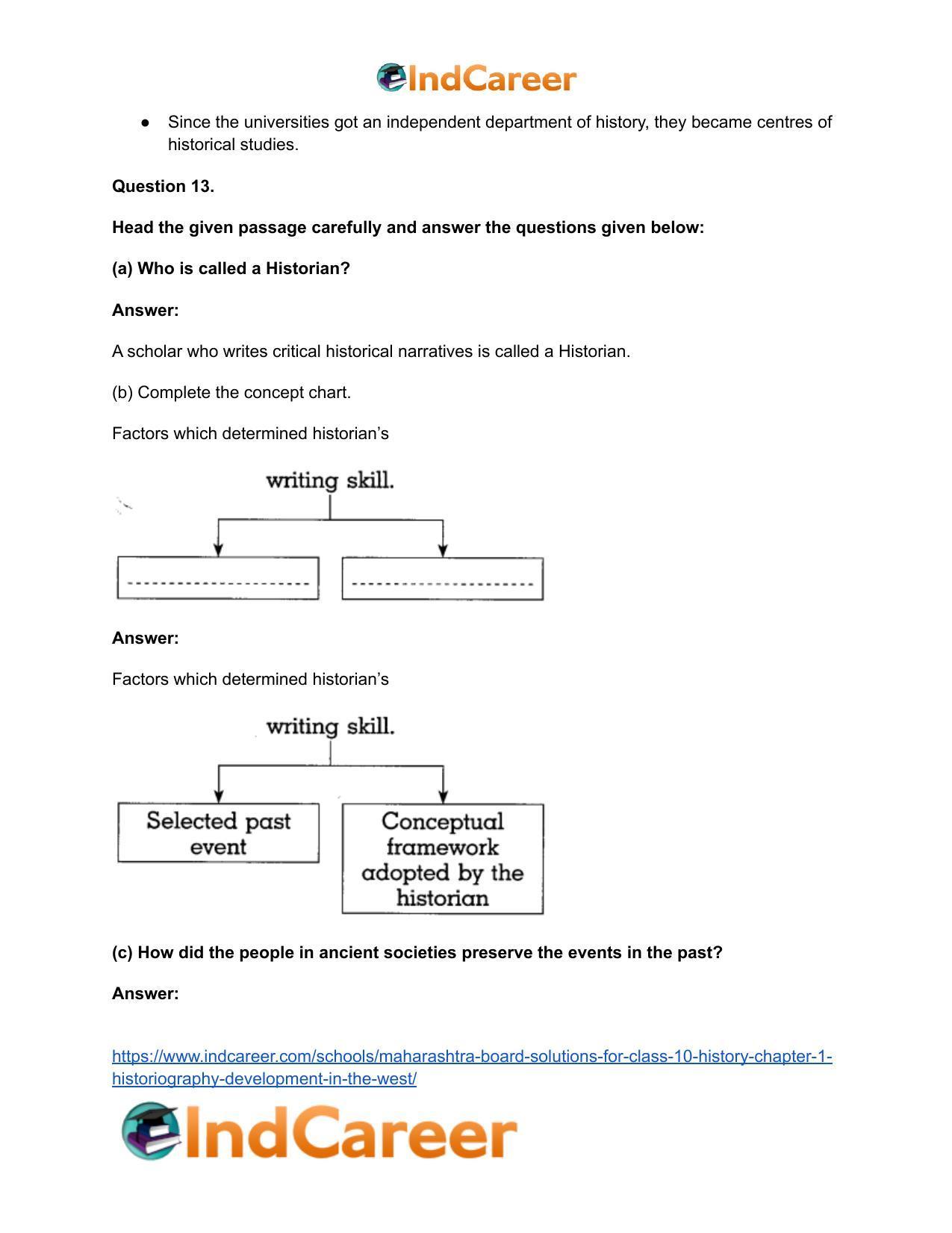 Maharashtra Board Solutions for Class 10- History: Chapter 1- Historiography Development in the West - Page 20
