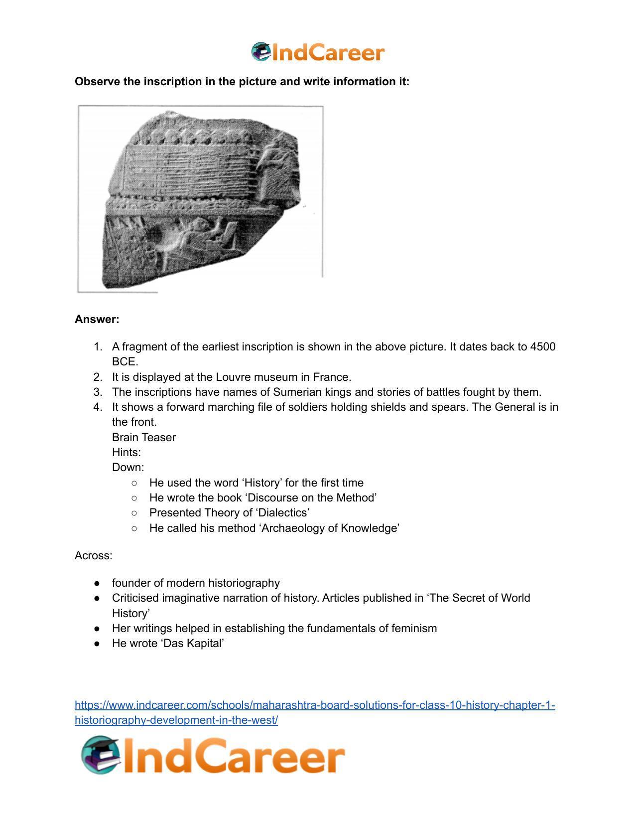 Maharashtra Board Solutions for Class 10- History: Chapter 1- Historiography Development in the West - Page 22
